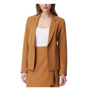 Tahari ASL Women's Kiss Front Notched Lapel Blazer Brown Size 2